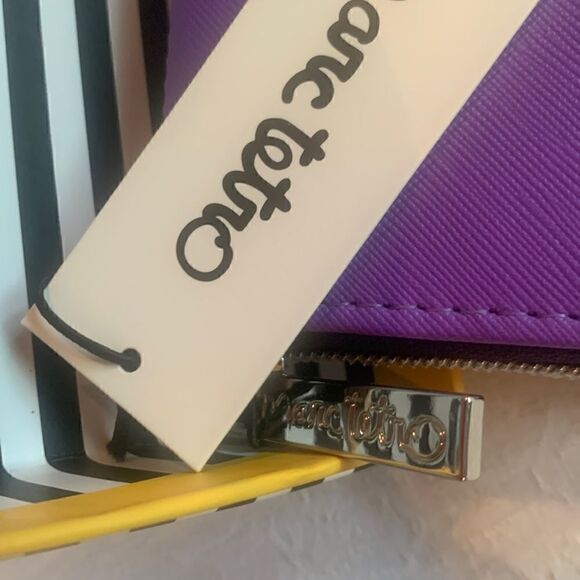 Marc Tetro Wallet Zip Around Vegan Purple Bichon Frisse Dog - Picture 10 of 10